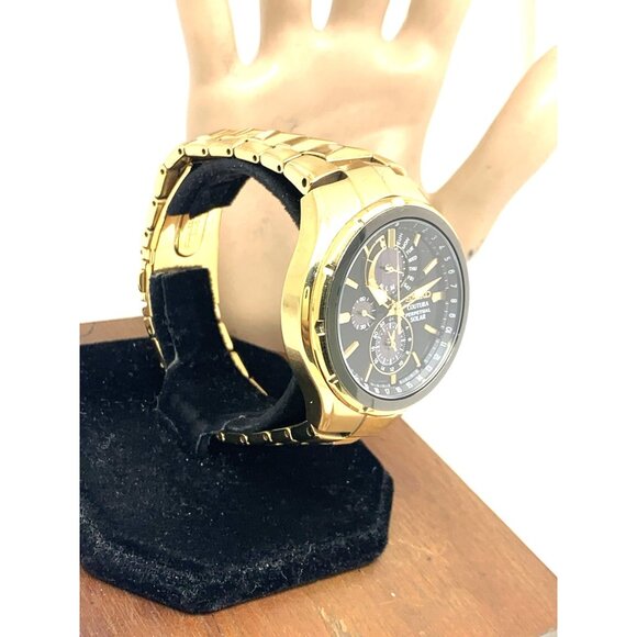 Seiko Mens Watch SSC700 Coutura Solar Perpetual Chronograph Black Dial Gold 44mm - Picture 15 of 15
